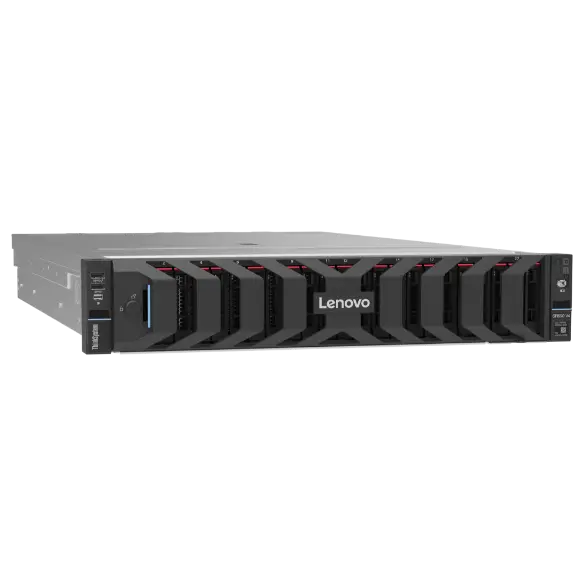 ThinkSystem SR650 V4 front-angled right view with security bezel