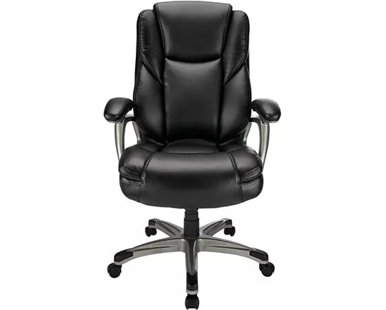 

Office Depot Realspace Cressfield Bonded Leather High-Back Executive Chair, Black/Silver