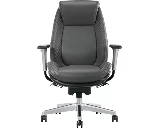 

Office Depot - Serta iComfort i6000 Series Ergonomic Bonded Leather High-Back Manager Chair, Gray/Silver