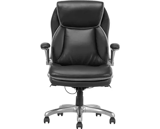 

Office Depot - Serta Smart Layers Brinkley Ergonomic Bonded Leather High-Back Manager Chair, Black/Silver