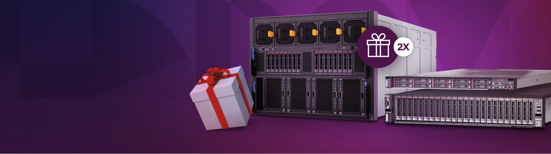 Image of two Lenovo servers: on the left, a ThinkSystem ST650 V3 server, and on the right, a V4 rack server with a clock icon, highlighting a special promotion.