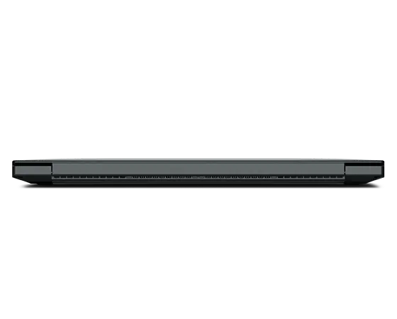 Gros plan de la station de travail portable Lenovo ThinkPad P1 Gen 6 (16 » Intel), fermée, montrant les bords du dessus, l’arrière et les charnières