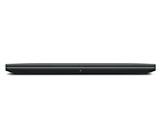 Gros plan de la station de travail portable Lenovo ThinkPad P1 Gen 6 (16 » Intel), fermée, montrant les bords des couvercles supérieurs et arrière