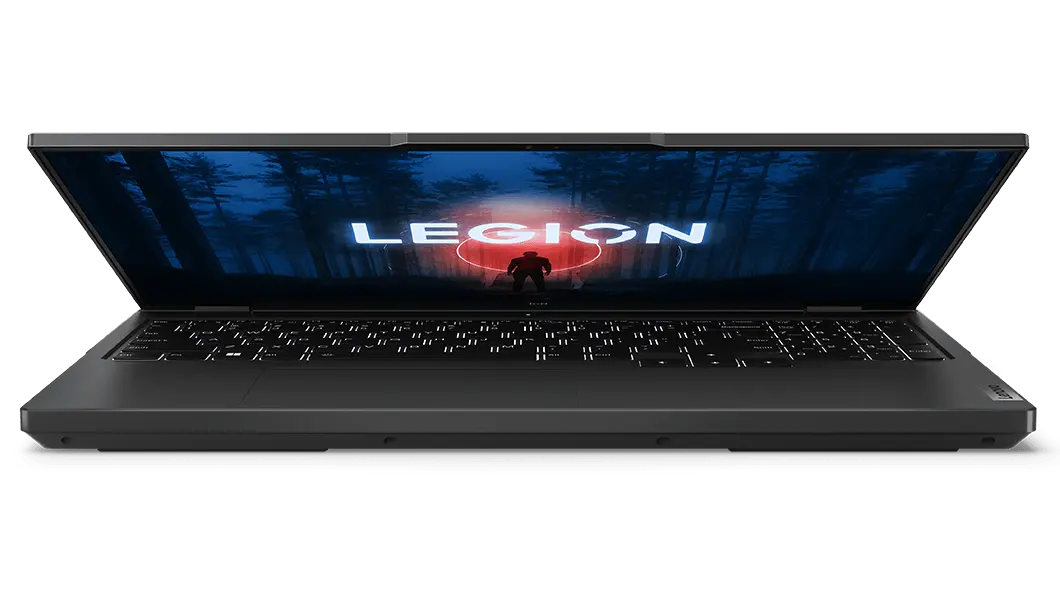 Legion 5 Pro Gen 8 (16, AMD) semi-closed with screen turned on