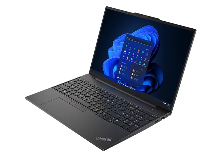 Top right angle view of the Thinkpad E16 Gen 1 (16 AMD) 