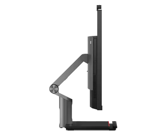 Left-side profile of Lenovo ThinkCentre M90a Pro Gen 4 (27″ Intel) all-in-one PC, showing left-side port, with Ultra Flex Stand