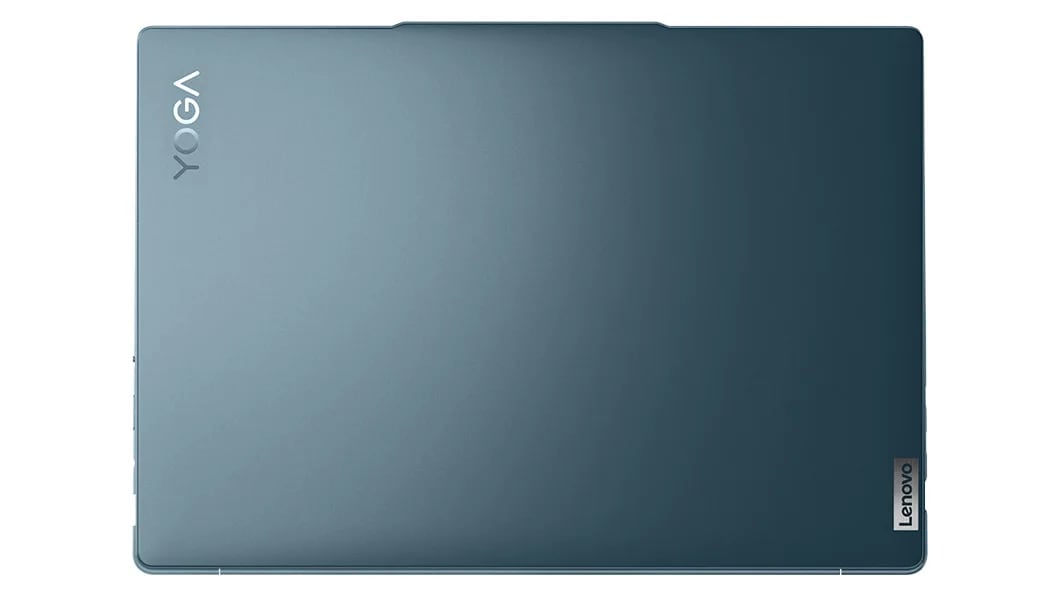 Top cover view of Tidal Teal Yoga Pro 7i Gen laptop