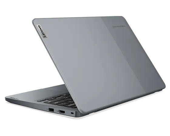 Right rear angle view of the IdeaPad Slim 3i Chromebook Plus Gen 8 (14 Intel), open