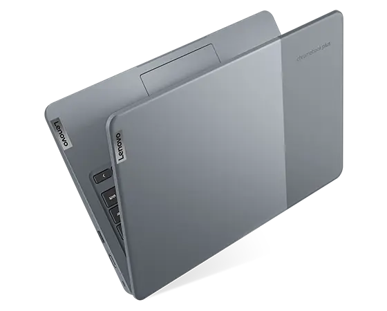 Top right view of the IdeaPad Slim 3i Chromebook Plus Gen 8 (14 Intel), opened in a V shape