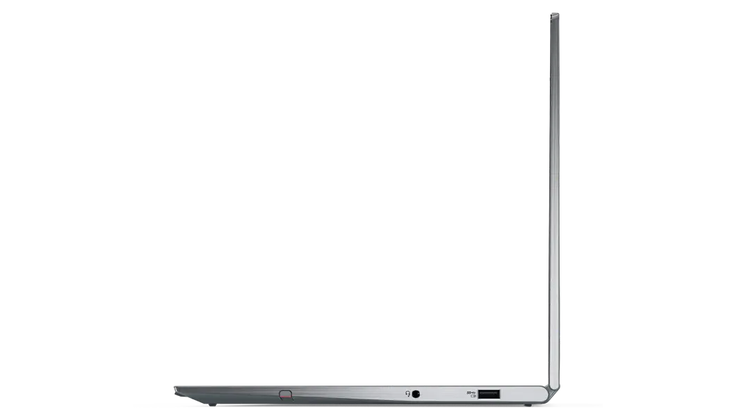 Imagen del perfil derecho de la portátil Lenovo ThinkPad X1 Yoga Gen 7 (14&quot;, Intel) abierta a 90°