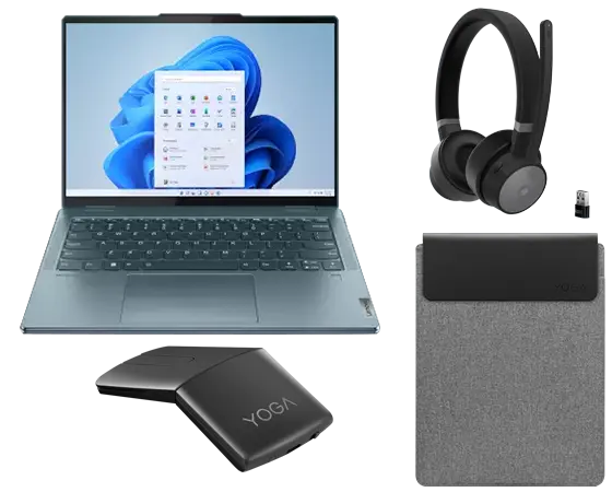 

Lenovo Yoga 7 14ARB7 R5 8G 512G 11H + Yoga Mouse + Wireless ANC Headset + Yoga 14.5-inch Sleeve AMD Ryzen™ 5 6600U Processor (2.90 GHz up to 4.50 GHz)/Windows 11 Home 64/512 GB SSD M.2 2242 PCIe Gen4 TLC