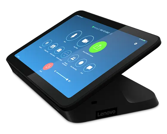 Side view of Lenovo IP Controller showing Zoom Rooms interface, part of Lenovo ThinkSmart Core Full Kit with IP Controller for Zoom Rooms  
