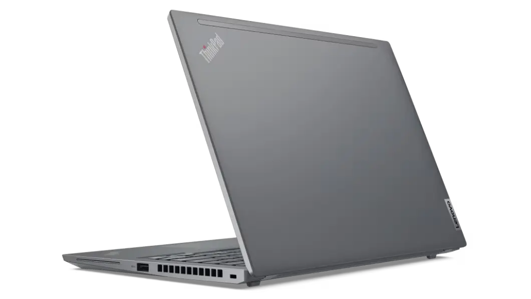 Imagen trasera de la ThinkPad X13 2da Gen (13”, AMD), se ve puertos y ranuras opcionales.