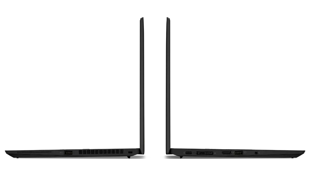 Imagen de la lateral de dos ThinkPad X13 2da Gen (13”, AMD) 