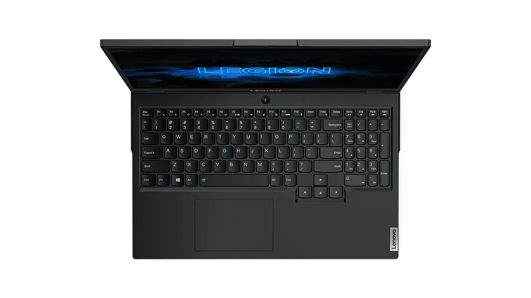 Overhead view of the Lenovo Legion 5 15 laptop showing the keyboard