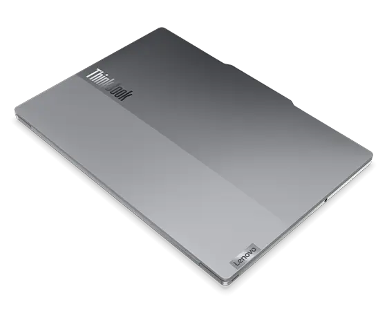 Den bärbara datorn Lenovo ThinkBook 13x Gen 4 (13" Intel) – visad bakifrån, ovanifrån och från vänster, med stängt lock
