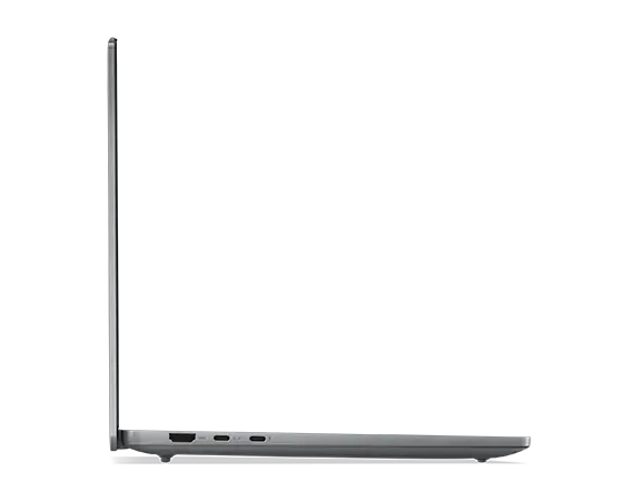 Left side view of Lenovo IdeaPad Pro Gen 9 14 inch laptop with lid open 90 degrees.