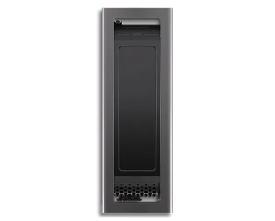 Aerial view of Lenovo ThinkStation P8 workstation, showing close up of top panel
