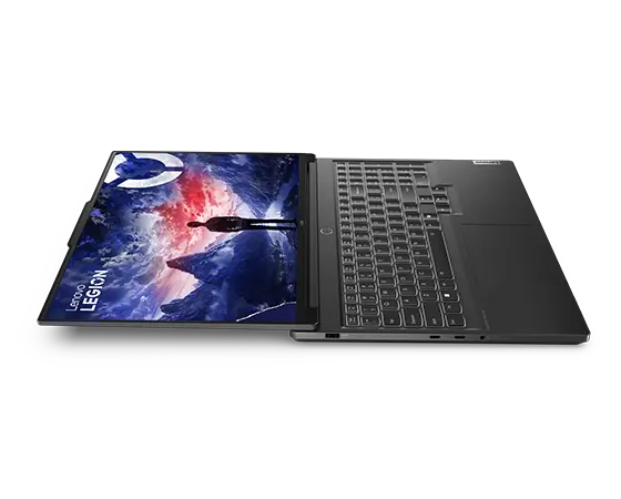 Lenovo Legion 7i Gen 9 (16″ Intel) fully opened, laying flat with the screen on