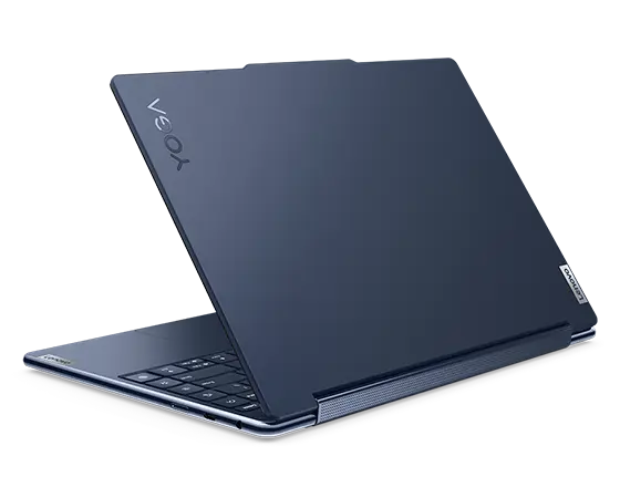 Yoga 9i 2-in-1 Gen 9 (14” Intel) in Cosmic Blue in Laptop Mode with view of top cover