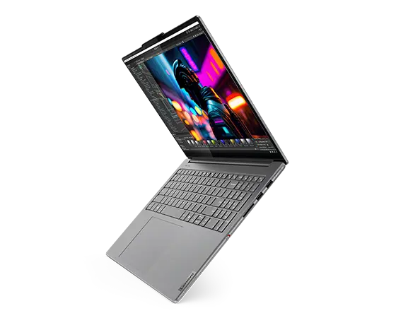 Top left angle view of the Lenovo Yoga Pro 9i Gen 9 (16 Intel), opened