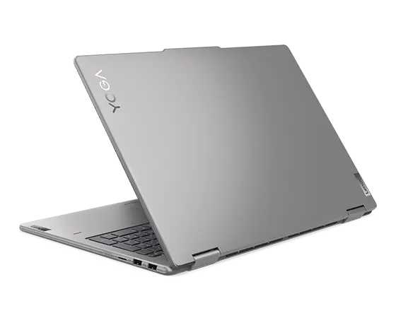 Back right angle view of the Lenovo Yoga 7 2-in-1 Gen 9 (16 AMD) in laptop mode