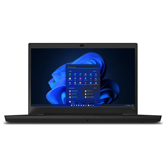 Front-facing ThinkPad T15p Gen 3 (15" Intel) mobile workstation, displaying display and keyboard