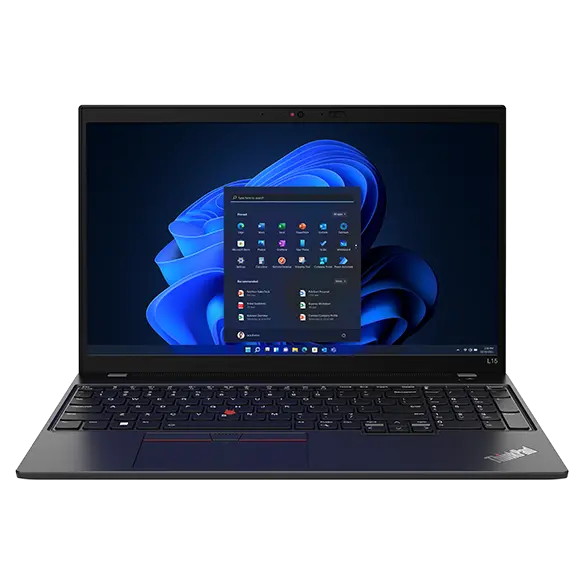 Front-facing Lenovo ThinkPad L15 Gen 3 laptop.