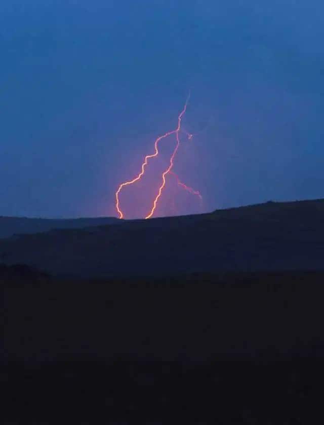 Lightning striking the ground