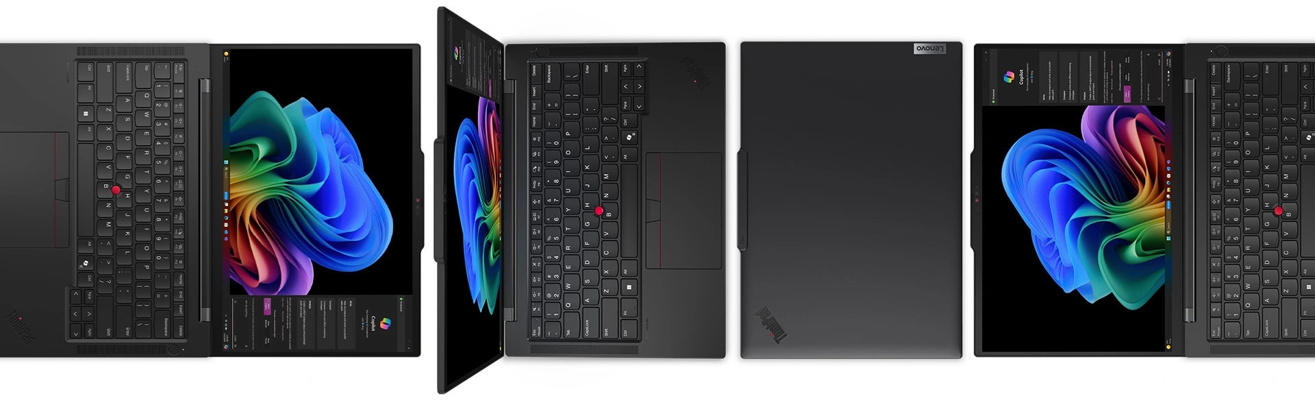 Die Kommunikationsleiste oben auf dem Display erleichtert das Öffnen und Schließen des Lenovo ThinkPad T14s Gen 6 Notebooks mit einer Hand.