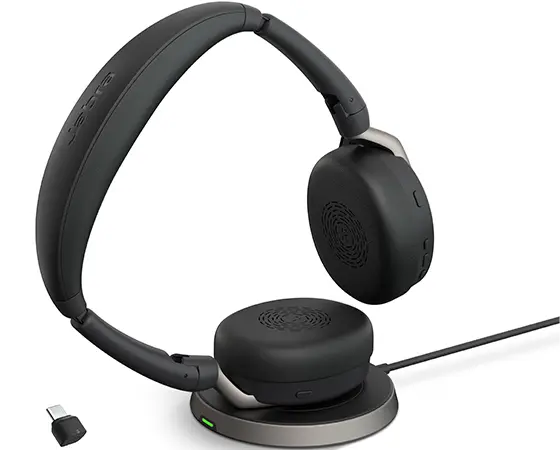 Jabra Evolve2 65 Flex Link380c MS Stereo Headset with Wireless Charger