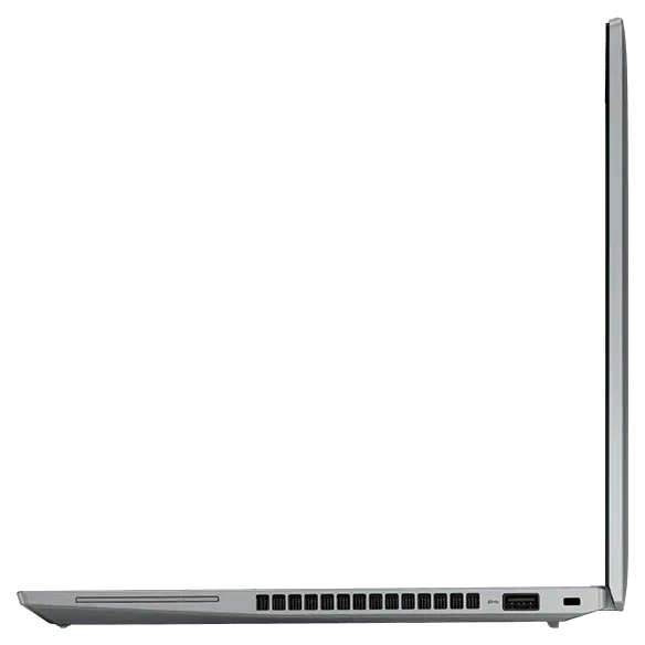 Station de travail portable ThinkPad P14s Gen 4 (14" Intel), vue du côté droit, capot ouvert