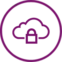 A secure cloud icon.