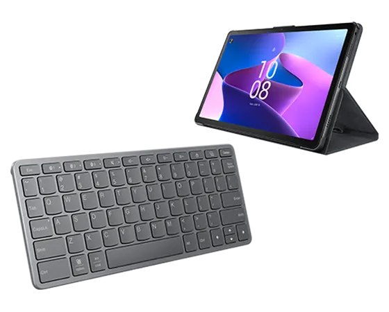 Lenovo Tab M10 Plus (3rd Gen) (4GB 128GB) (Wifi) - Storm Grey + Folio & Bluetooth Wireless Keyboard MediaTek Helio G80 Prozessor (2,00 GHz )/Android/128 GB eMCP