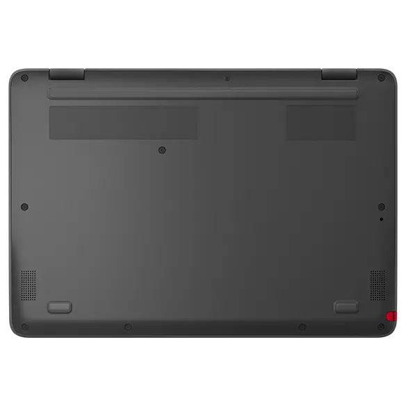 Aerial rear view of Lenovo 300e Yoga Chromebook Gen 4,  closed, showing rear cover
