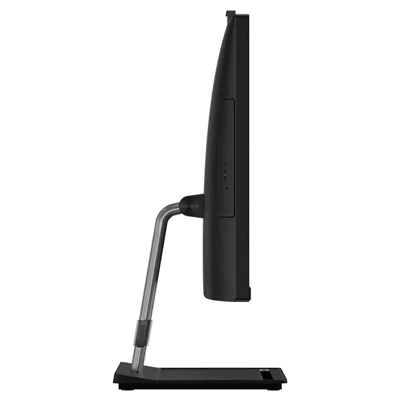 Left-side profile view of the stand-mounted ThinkCentre Neo 30a Gen 4 (24&quot; Intel) all-in-one business PC.