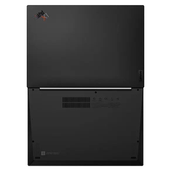 Lenovo ThinkPad X1 Carbon laptop: Right-rear view, lid partially open