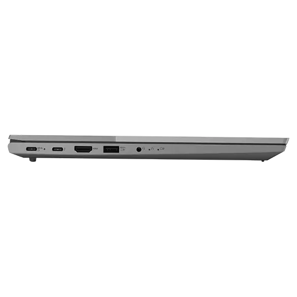 Closed cover left-side profile of Lenovo ThinkBook 15 Gen 5 laptop.