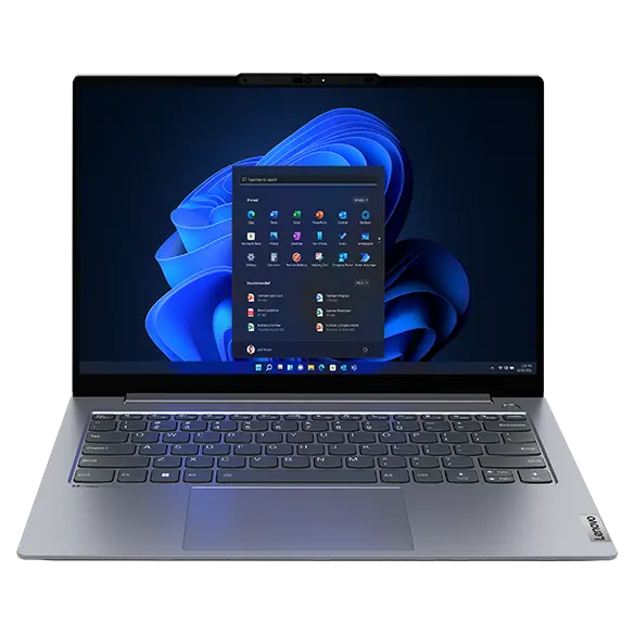 Front-facing Lenovo ThinkBook 14 Gen 4+ (14″ AMD) laptop.