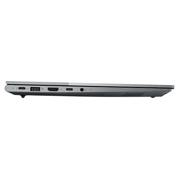 Profile of left-side ports on the Lenovo ThinkBook 14 Gen 4+ laptop, closed cover.