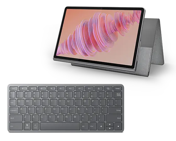 Lenovo Tab Plus (8GB 256GB) (Wifi) - Luna Grey + Sleeve & Bluetooth Wireless Keyboard MediaTek Helio G99 Prozessor (2,20 GHz )/Android 14 or Later/256 GB UFS 2.2