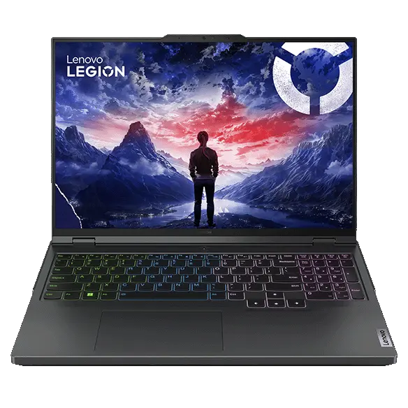 Legion Pro 5i Gen 9 opened with a front view of the screen turned on