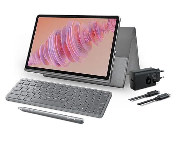 Lenovo Tab Plus (8GB 128GB) (Wifi) - Luna Grey + Sleeve, Pen, Charging Adaptor & Bluetooth Wireless Keyboard MediaTek Helio G99 Prozessor (2,20 GHz )/Android/128 GB UFS 2.2