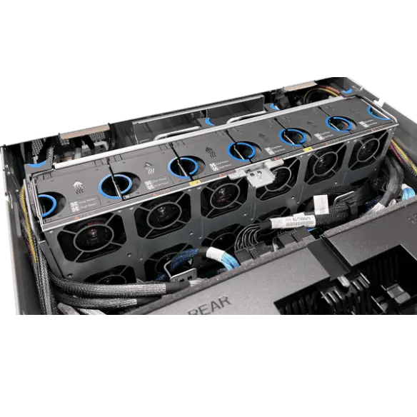 Lenovo ThinkSystem SR950 V3 internal view with cooling fan modules