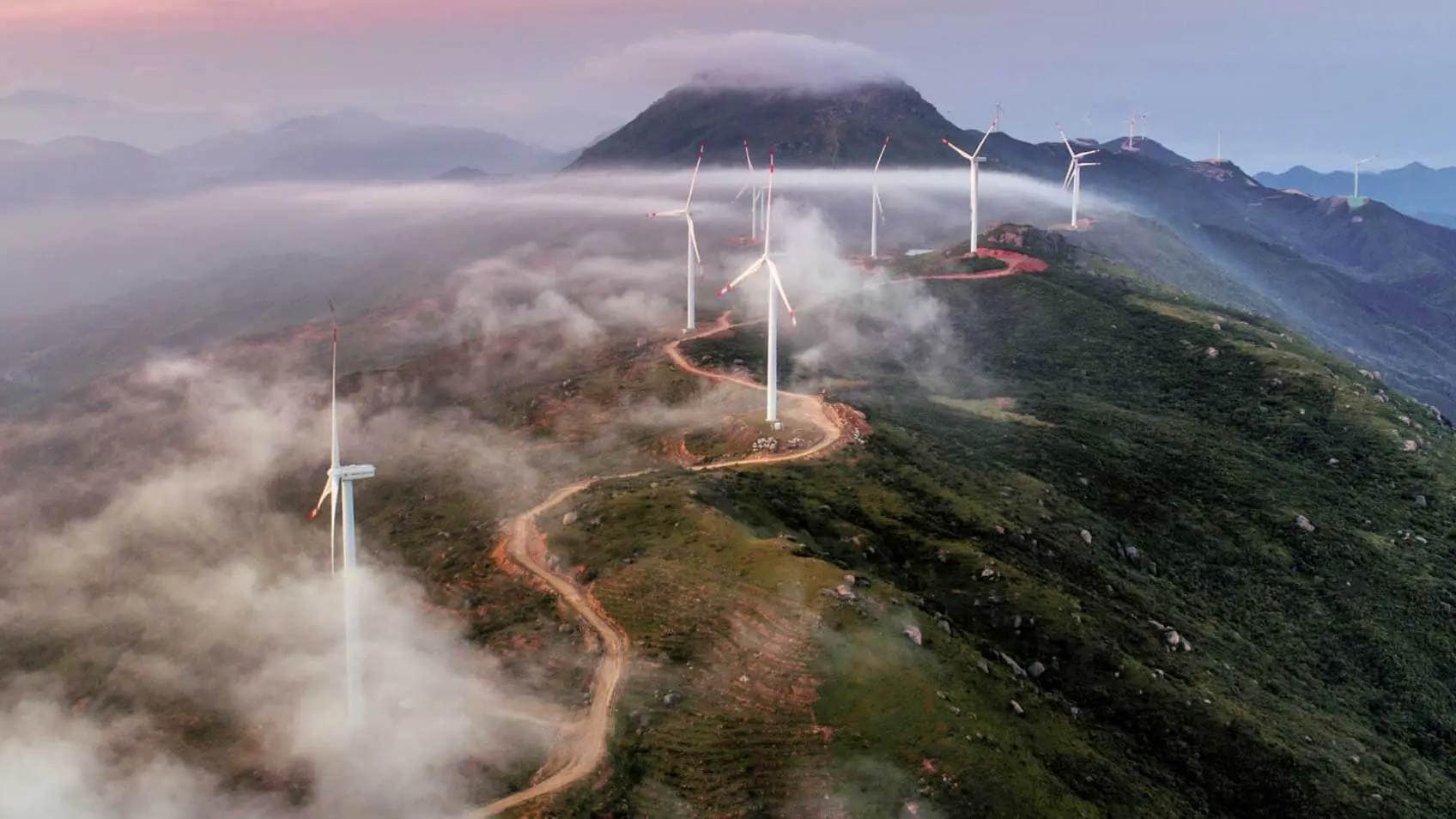 Windmills atop a mountain