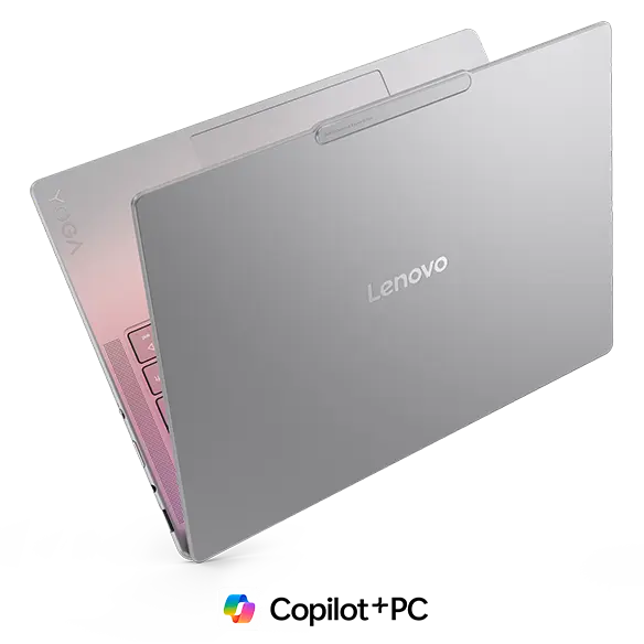 Lenovo Yoga Slim 7i Gen 10 Aura Edition flotando ligeramente abierto