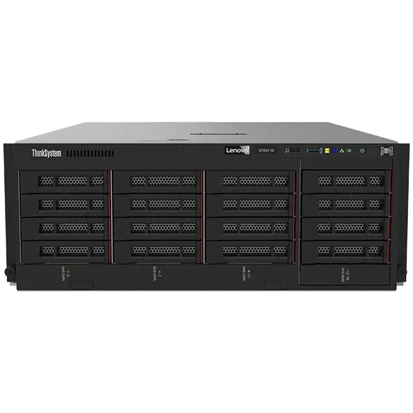 ThinkSystem ST650 V2 front view with rack mount