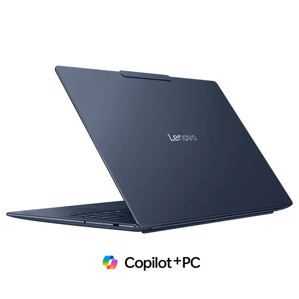 Back right angle view of the Lenovo Yoga Slim 7x: A Copilot+ PC.