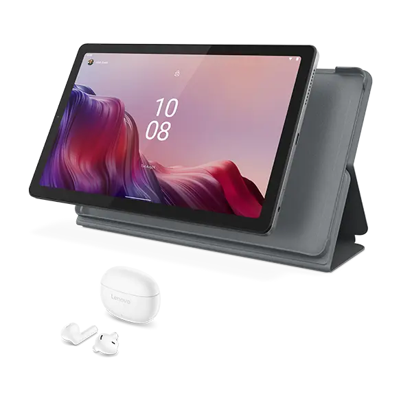 Lenovo Tab M9 (4GB 64GB) (Wifi) - Arctic Grey + Earbuds & Folio (Grey) MediaTek Helio G80 Processor (2.00 GHz )/Android/64 GB eMMC