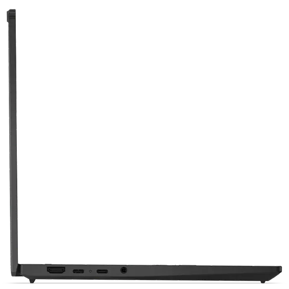 The left side includes 2 USB-C Thunderbolt 4 ports, HDMI & an audio jack on the Lenovo ThinkPad X13 Gen 6 laptop.